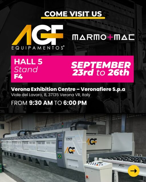 AGF Equipamentos at Marmomac 2025!⠀⠀⠀⠀⠀⠀⠀⠀⠀⠀We’re excited to showcase our most advanced solutions for the natural stones industry at @marmo_mac, the world’s leading trade fair for the stone sector!⠀⠀Driven by trust, high performance, and innovation, AGF Equipamentos continues to expand its presence from Brazil to the world⠀⠀⠀⠀📅 September 23rd to 26th, 2025🕘 From 9:30 AM to 6:00 PM📍 Stand F4 – Hall 5📌 Verona, Italy⠀⠀⠀⠀⠀⠀⠀Come visit us and discover how our equipment can take your business to the next level.⠀⠀#AGFEquipamentos #Marmomac2025 #VeronaFiere #MaquinasQueTransformamOMundo #WorldTransformingMachines #DoBrasilParaOMundo #FromBrazilToTheWorld